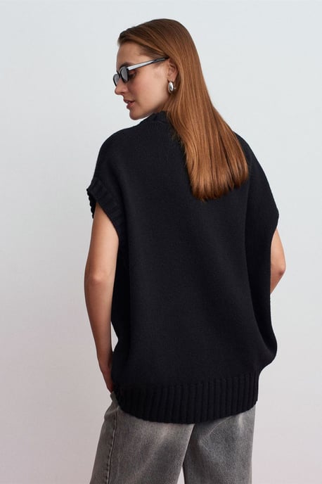 Übergroßer gerippter Strickpullover-Weste - Image 3