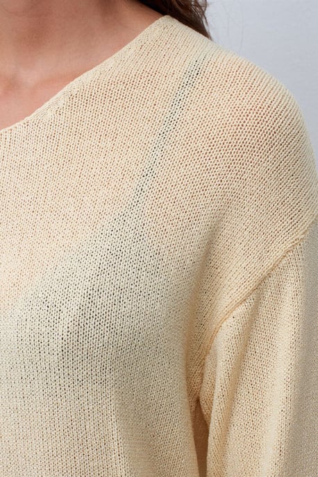 Damen Rippstrick Boot-Ausschnitt Pullover - Image 4