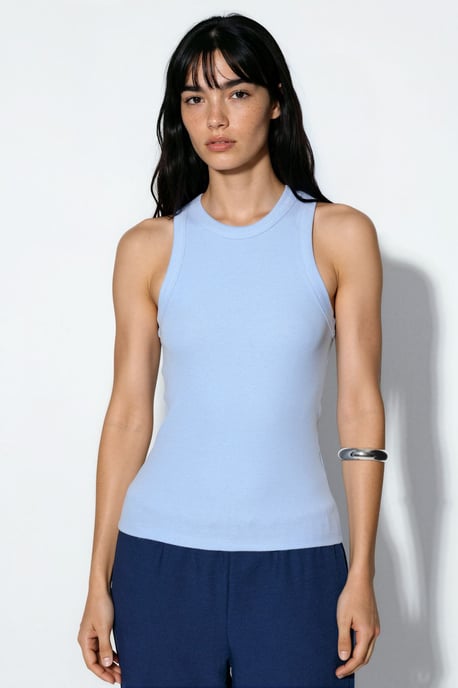Rippstrick-Baumwoll-Mix Tanktop - Image 4