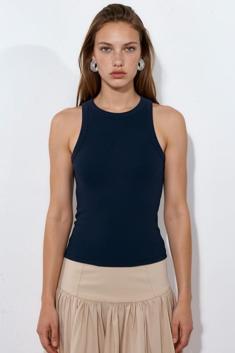 Rippstrick-Baumwollmischung Tanktop - Image 5