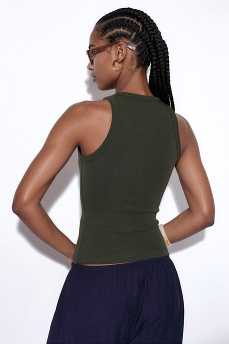 Rippstrick-Baumwoll-Mix Tanktop - Image 3