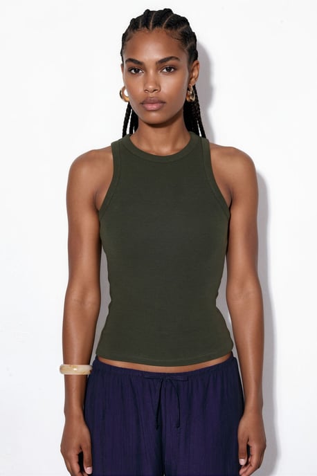 Rippstrick-Baumwoll-Mix Tanktop - Image 5