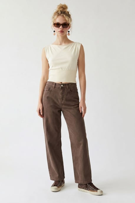 Hochtaillierte Weite Jeans aus Baumwolle - Image 1