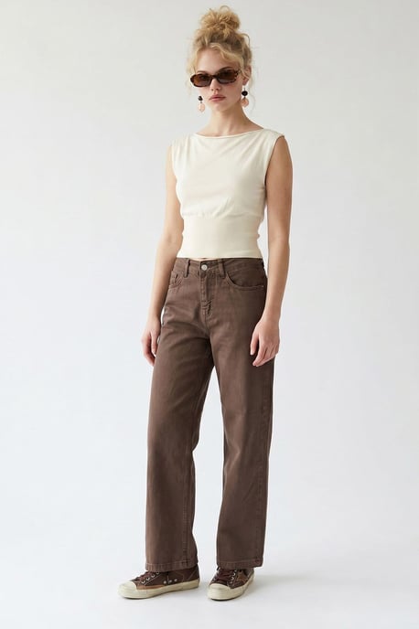 Hochtaillierte Weite Jeans aus Baumwolle - Image 2