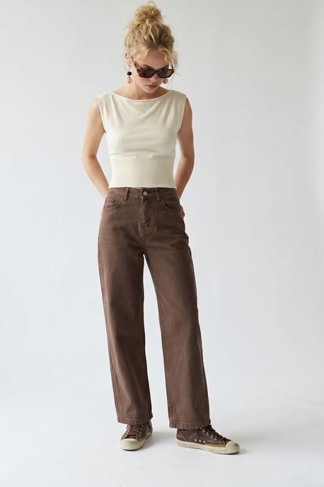Hochtaillierte Weite Jeans aus Baumwolle - Image 3
