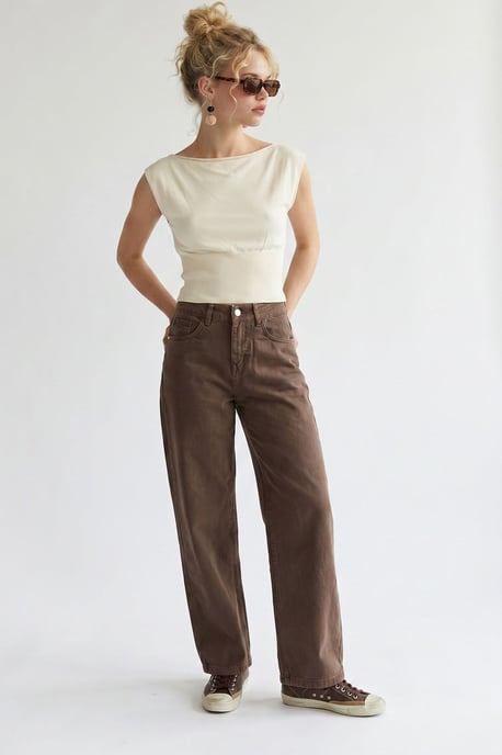 Hochtaillierte Weite Jeans aus Baumwolle - Image 4