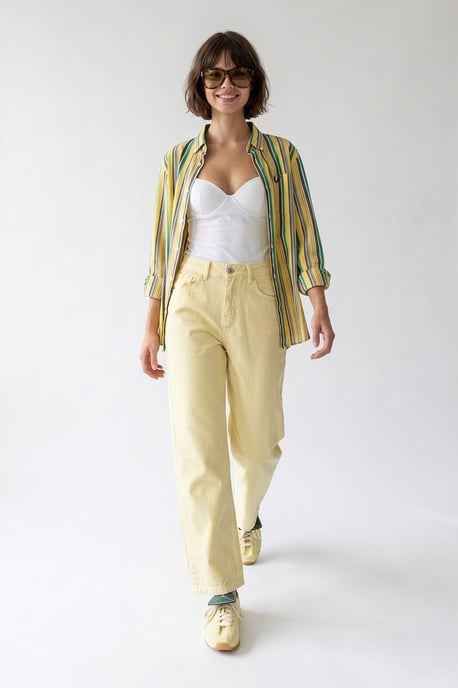 Hochtaillierte Weite Jeans aus Baumwolle - Image 2