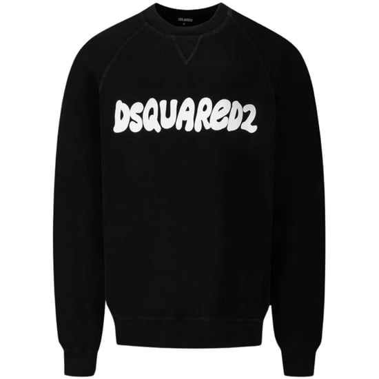 Dsquared2 Cool Fit Sketch Logo Schwarzer Pullover Mit Rundhalsausschnitt - Image 1