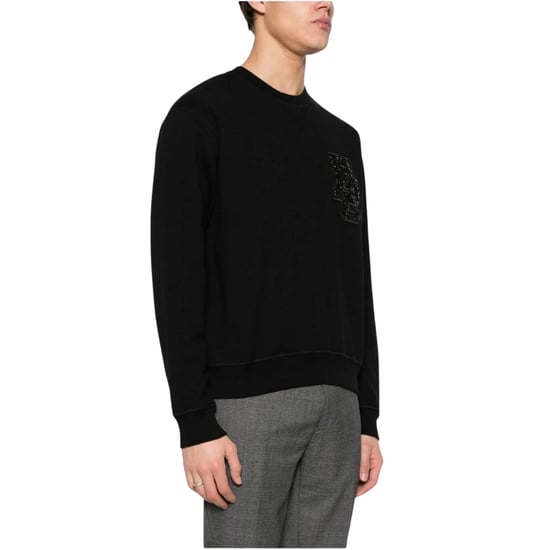 Dsquared2 D2 Pailletten-logo-pullover Mit Rundhalsausschnitt, Schwarz - Image 2