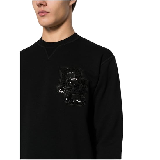 Dsquared2 D2 Pailletten-logo-pullover Mit Rundhalsausschnitt, Schwarz - Image 4