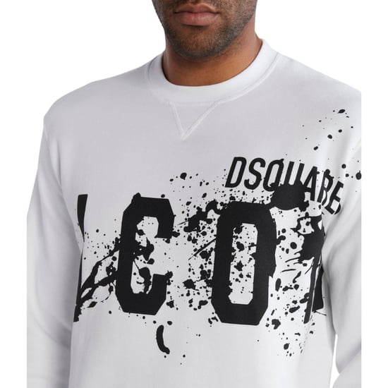 Dsquared2 Icon Splash Cool Fit Crew Neck White Sweatshirt - Image 3