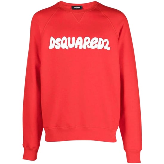 Dsquared2 Cool Fit Sketch Logo Roter Pullover Mit Rundhalsausschnitt - Image 1