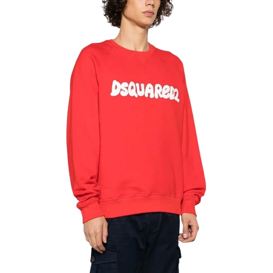 Dsquared2 Cool Fit Sketch Logo Roter Pullover Mit Rundhalsausschnitt - Image 2