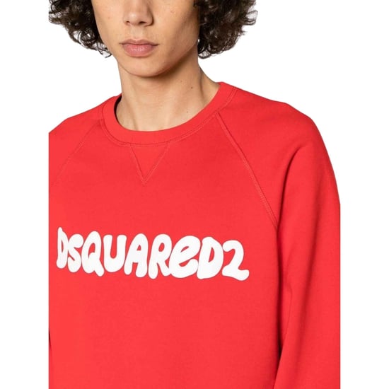 Dsquared2 Cool Fit Sketch Logo Roter Pullover Mit Rundhalsausschnitt - Image 4