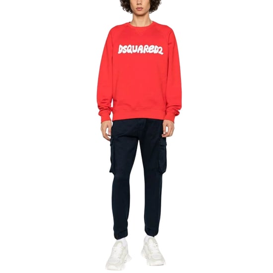 Dsquared2 Cool Fit Sketch Logo Roter Pullover Mit Rundhalsausschnitt - Image 5