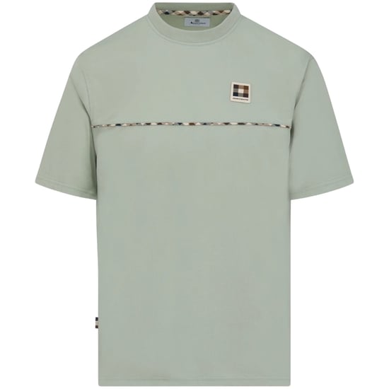 Aquascutum Active Club Karomuster-t-shirt In Salvia-hellgrün - Image 1