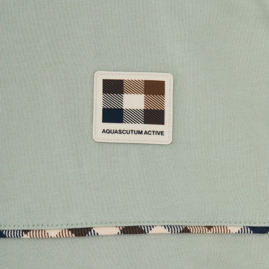 Aquascutum Active Club Karomuster-t-shirt In Salvia-hellgrün - Image 3