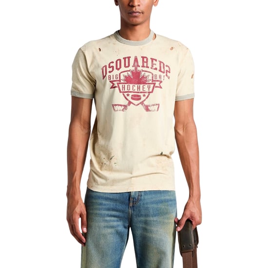 Dsquared2 Hockey Design Champagner T-shirt - Image 4