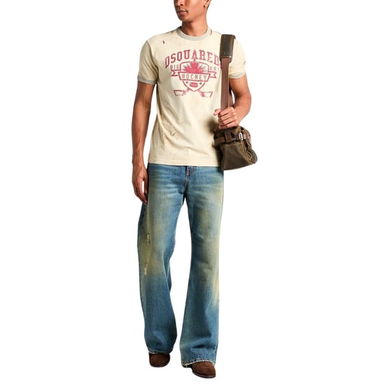 Dsquared2 Hockey Design Champagner T-shirt - Image 6