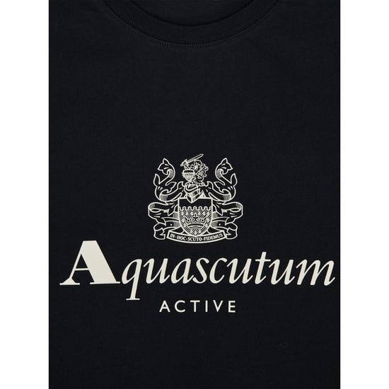 Aquascutum Active T-shirt Mit Großem Logo, Schwarz - Image 3