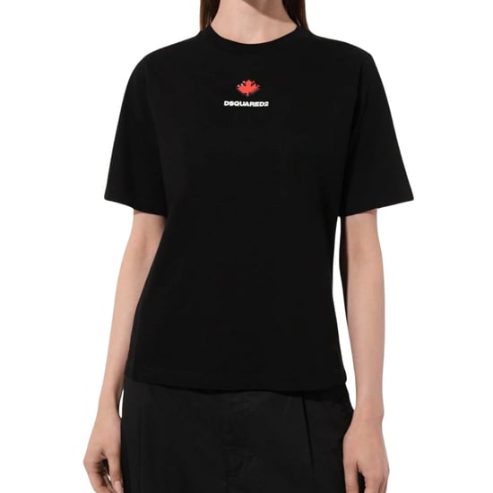 Dsquared2 Pixel Leaf Logo Print Crew Neck Schwarzes T-shirt - Image 2