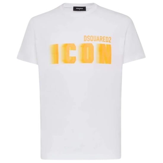 Dsquared2 Icon Yellow Blur Print White Loose Fit T-shirt - Image 1