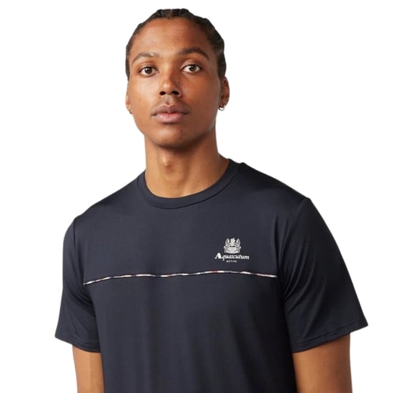 Aquascutum Active Stretch Piping Marineblaues T-shirt - Image 2