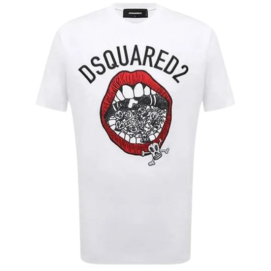 Dsquared2 Marken-t-shirt Mit Mund-grafik, Weiß - Image 1