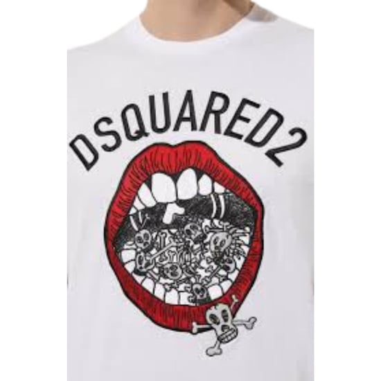Dsquared2 Marken-t-shirt Mit Mund-grafik, Weiß - Image 4