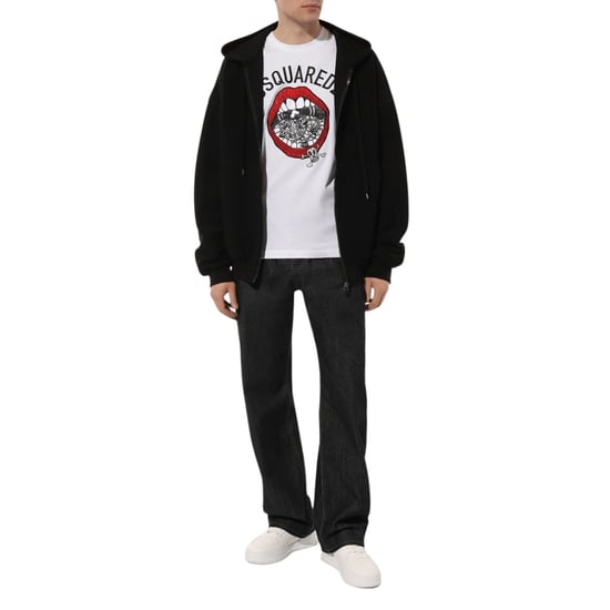 Dsquared2 Marken-t-shirt Mit Mund-grafik, Weiß - Image 5