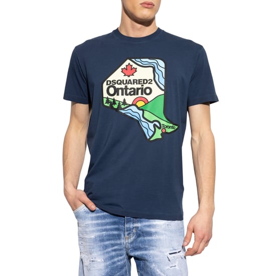 Dsquared2 Ontario Logo Marineblaues T-shirt - Image 2