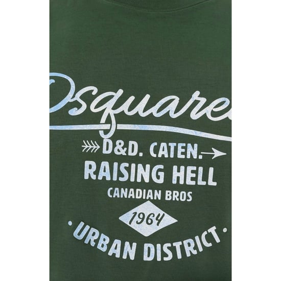 Dsquared2 Branded Raising Hell Logo Grünes T-shirt - Image 5