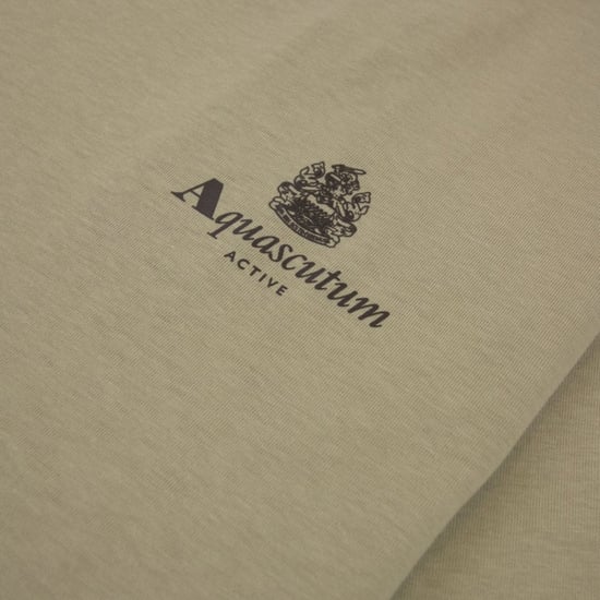 Aquascutum Active T-shirt Mit Kleinem Logo, Beige - Image 3