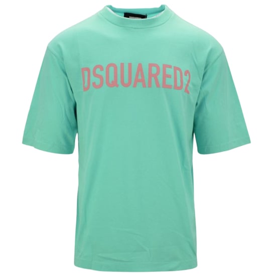 Dsquared2 Loose Fit Markenlogo Hellgrünes T-shirt - Image 1