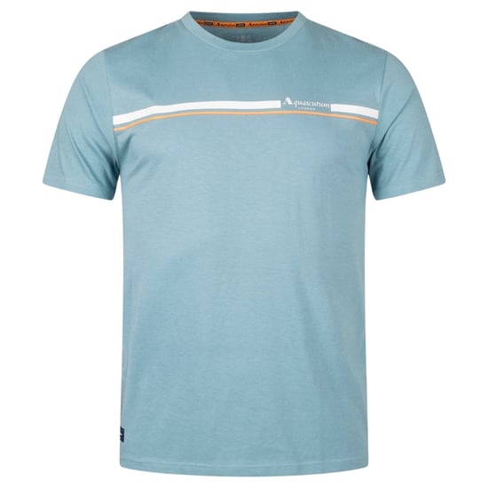 Aquascutum Active Cotton Stripes Avio Blue T-shirt - Image 1