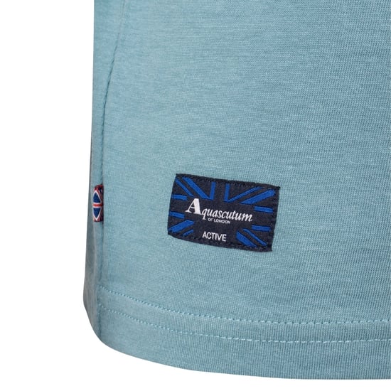 Aquascutum Active Cotton Stripes Avio Blue T-shirt - Image 4