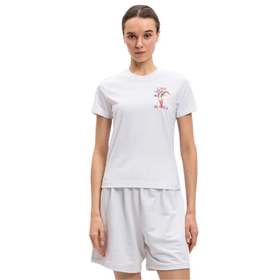 Casablanca Bedrucktes, Tailliertes Weißes T-shirt Für Naturlehrer - Image 2