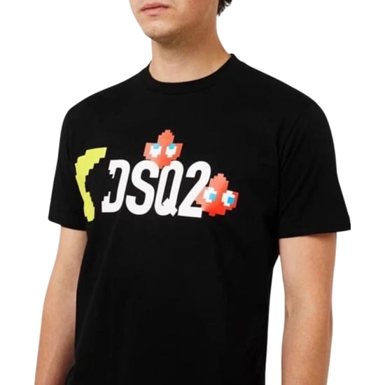 Dsquared2 Pac-man Dsq2 Logo Schwarzes T-shirt - Image 4