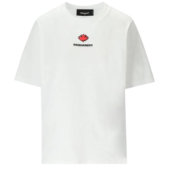 Dsquared2 Pixel Leaf Logo Print Rundhals-t-shirt, Weiß - Image 1