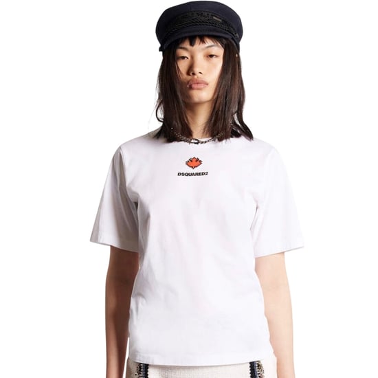 Dsquared2 Pixel Leaf Logo Print Rundhals-t-shirt, Weiß - Image 4