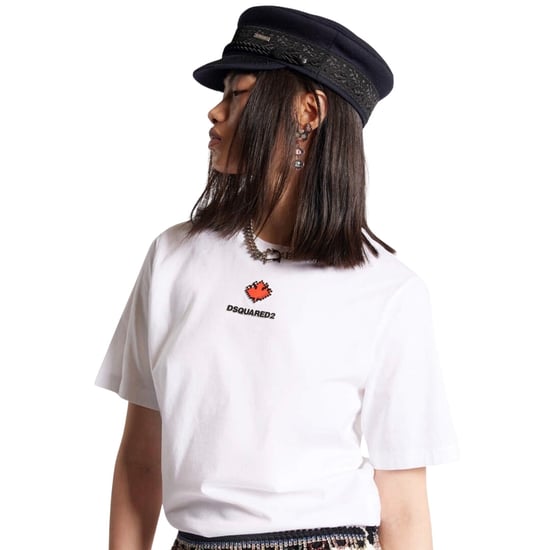 Dsquared2 Pixel Leaf Logo Print Rundhals-t-shirt, Weiß - Image 5