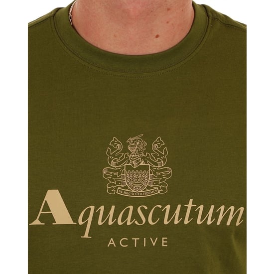 Aquascutum Active Big Logo T-shirt Armeegrün - Image 2