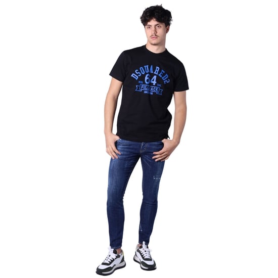 Dsquared2 Cigarette Fit College Schwarzes T-shirt - Image 4