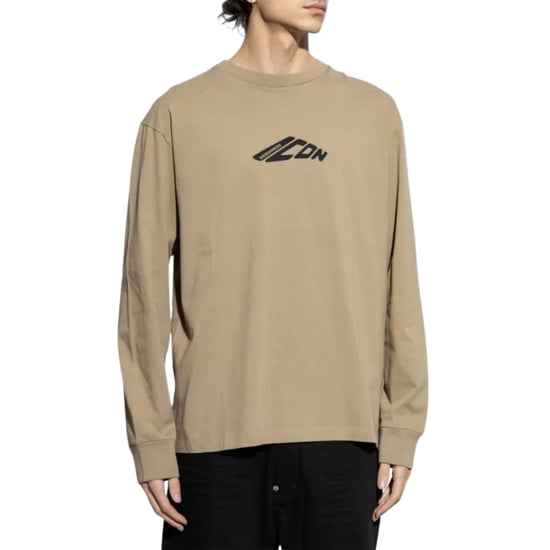 Dsquared2 Khaki Langarm-t-shirt, Schwarz, Dehnbar, Icon-logo - Image 2