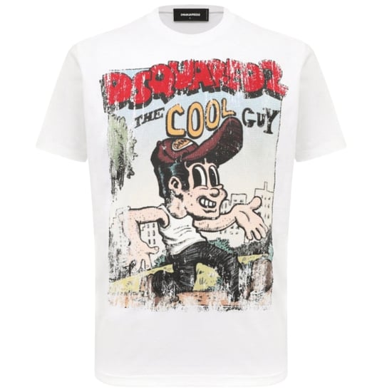Dsquared2 Cigarette Fit The Cool Guy Print Weißes T-shirt - Image 1