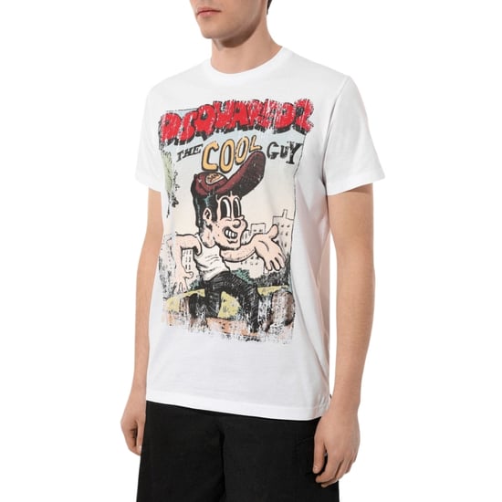 Dsquared2 Cigarette Fit The Cool Guy Print Weißes T-shirt - Image 2