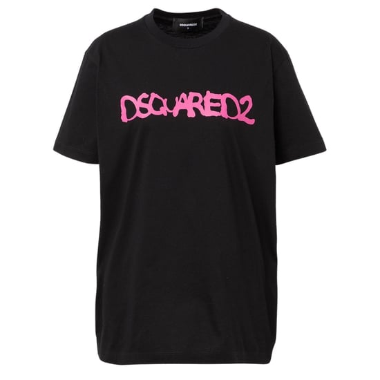 Dsquared2 Graffiti Spray Logo Schwarzes T-shirt - Image 1