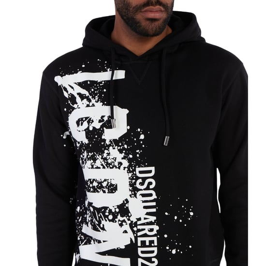 Dsquared2 Cool Fit Icon Splash Logo Schwarzer Hoodie - Image 4
