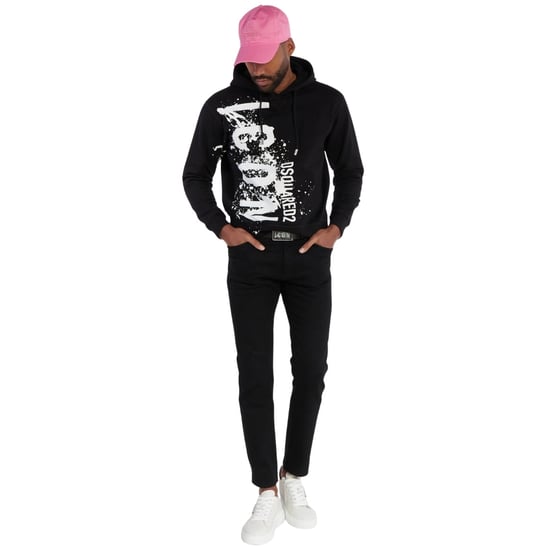Dsquared2 Cool Fit Icon Splash Logo Schwarzer Hoodie - Image 5