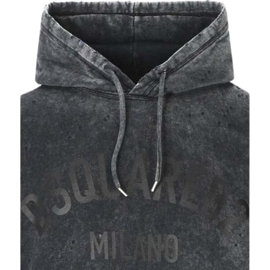 Dsquared2 Milano Destroyed Faded Look Grauer Hoodie - Image 3